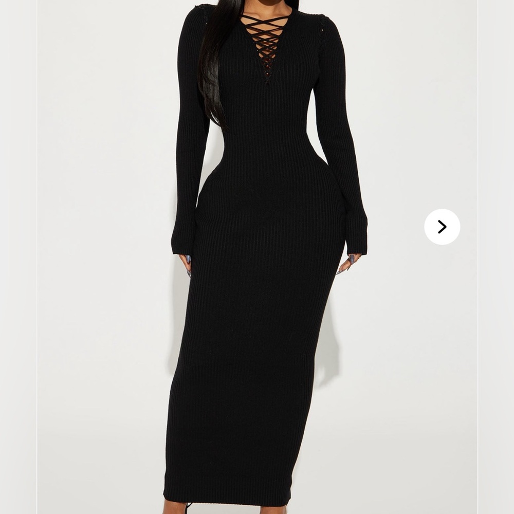 Women’s Size Small Black Long Sleeve Knit Dress